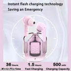 Earpod True Wireless Bluetooth Headphone, TWS earphone, earphone, bluetooth headset, with 36 Hrs Playtime, Transparent Design, Sweat Proof, 10mm HD Drivers, Compatible for all Smartphones (Any Random Color)