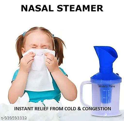 Widely Pure 3 in 1 steamer for cold and cough, vaporizer steamer for cough,cold and facial, steam inhaler & vapourisers for adult - Blue
