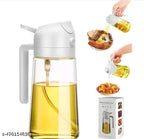 500ml 2 in 1 Olive Oil Sprayer and Oil Dispenser Bottle for Kitchen, Glass Oil Bottle with Premium Nozzle, Oil Sprayer for Air Fryer, Salad,BBQ,Roasting (Pack of 1)(Multicolor)