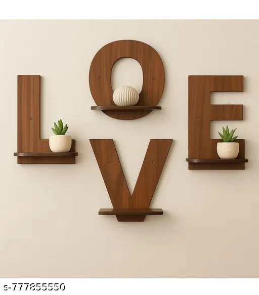 Wall hangings shelves love , wall decor design for living room
