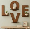 Wall hangings shelves love , wall decor design for living room
