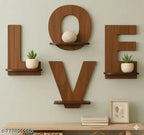 Wall hangings shelves love , wall decor design for living room