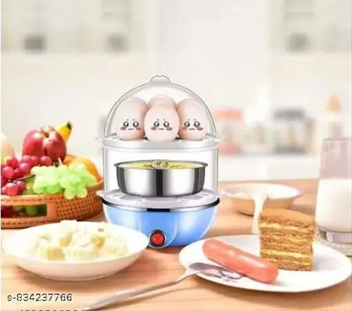 14-Egg Double Layer Electric Egg Boiler & Steamer – 350W Automatic Egg Cooker for Boiling, Poaching & Steaming – Fast & Efficient Kitchen Appliance