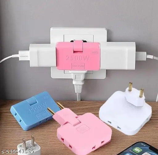 Plug with Foldable Multi Plug Mini Slim Wireless Outlet Adapter(Multicolor) [1 PCS]