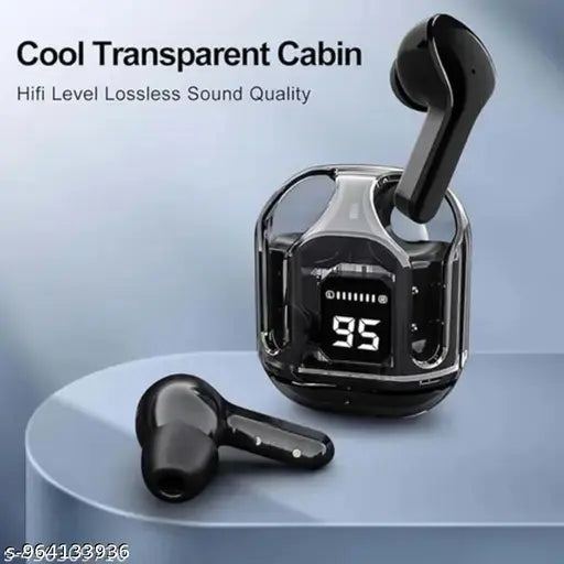 Earpod True Wireless Bluetooth Headphone, TWS earphone, earphone, bluetooth headset, with 36 Hrs Playtime, Transparent Design, Sweat Proof, 10mm HD Drivers, Compatible for all Smartphones (Any Random Color)