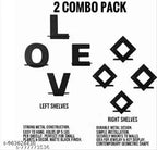LOVE and SQURE Wall Decoration Hanging items living room wooden wall art Pack of 8